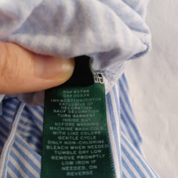 Ralph Lauren Blue White Striped 100% Cotton Kids/Youth Pajama Set Sz S Heritage - Picture 10 of 11